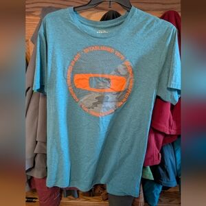 Oakley Teal and Orange Logo T-Shirt